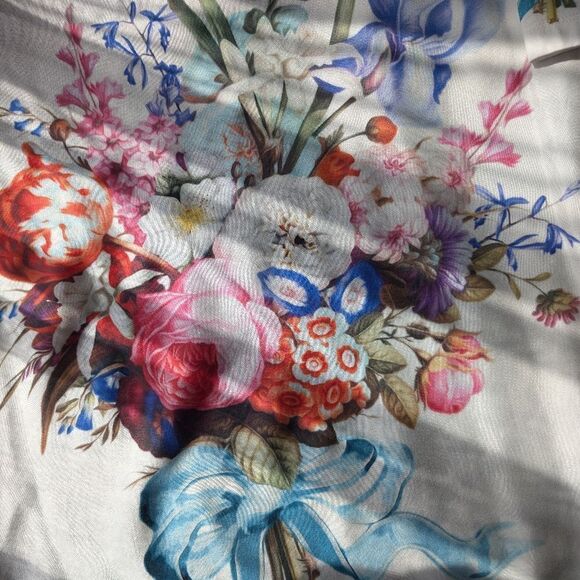 Emanuel Ungaro Floral Bouquet Mixed Zebra Print Shirt Dress Size M - Picture 10 of 13